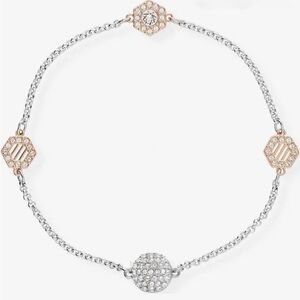 NWT Swarovski Remix Strand Two-Tone Hexagon Bracelet 💎
